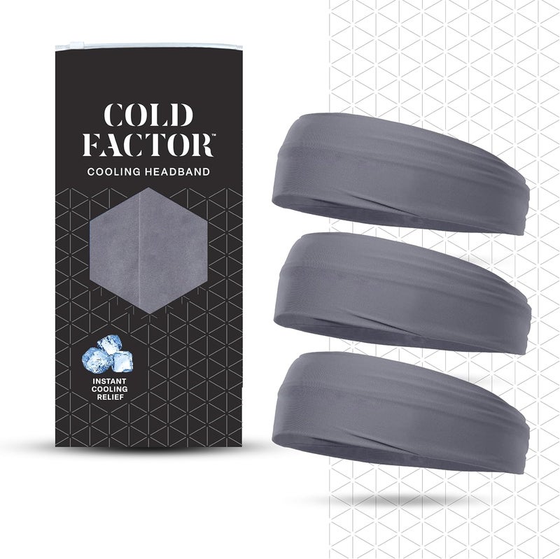 COLD FACTOR Cooling Headband for Women and Men – UPF 50+ Advanced Evaporative Comfort, Instant Cooling Sweatband for Outdoor Sports, Fitness, Yoga, Hiking, Running, and Workout – 3 Pack - Image 1